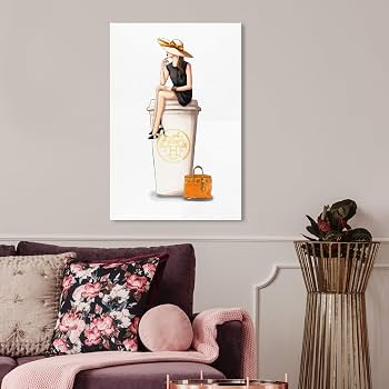 Oliver Gal 'Cafe au Lait Orange' The Fashion Wall Art Decor